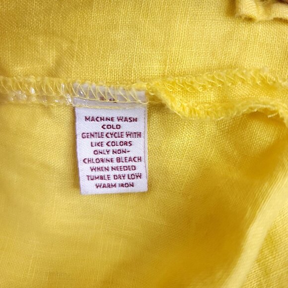 JM Collection Butter Yellow Linen Button-Up Embroidered Details Plus Size 22W - Picture 5 of 13